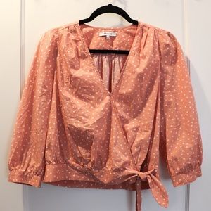 Madewell Wrap Blouse with Knot Detail